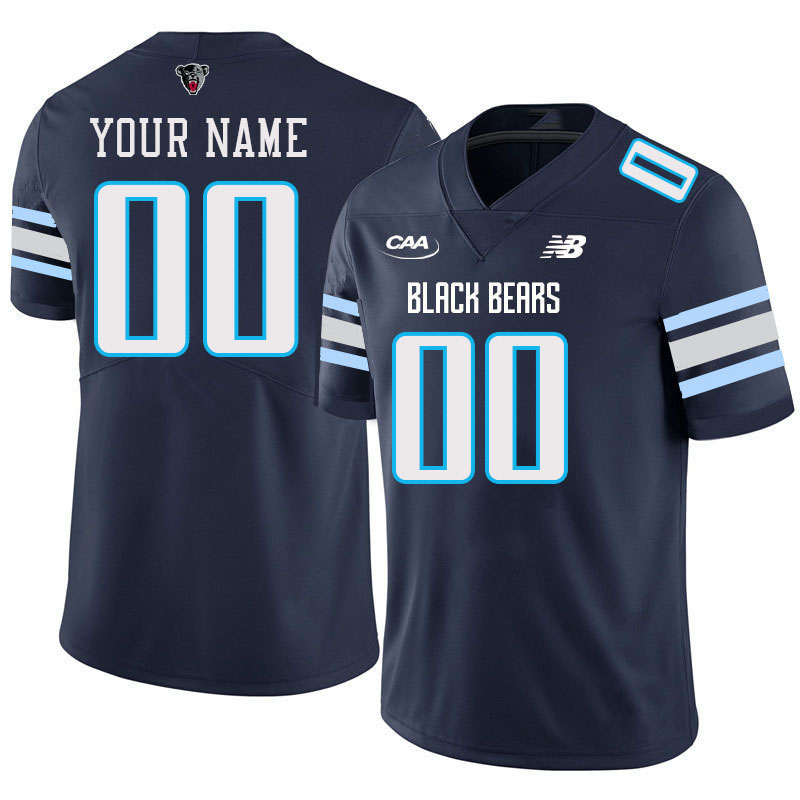 Custom Maine Black Bears Name And Number Football Jerseys-Navy